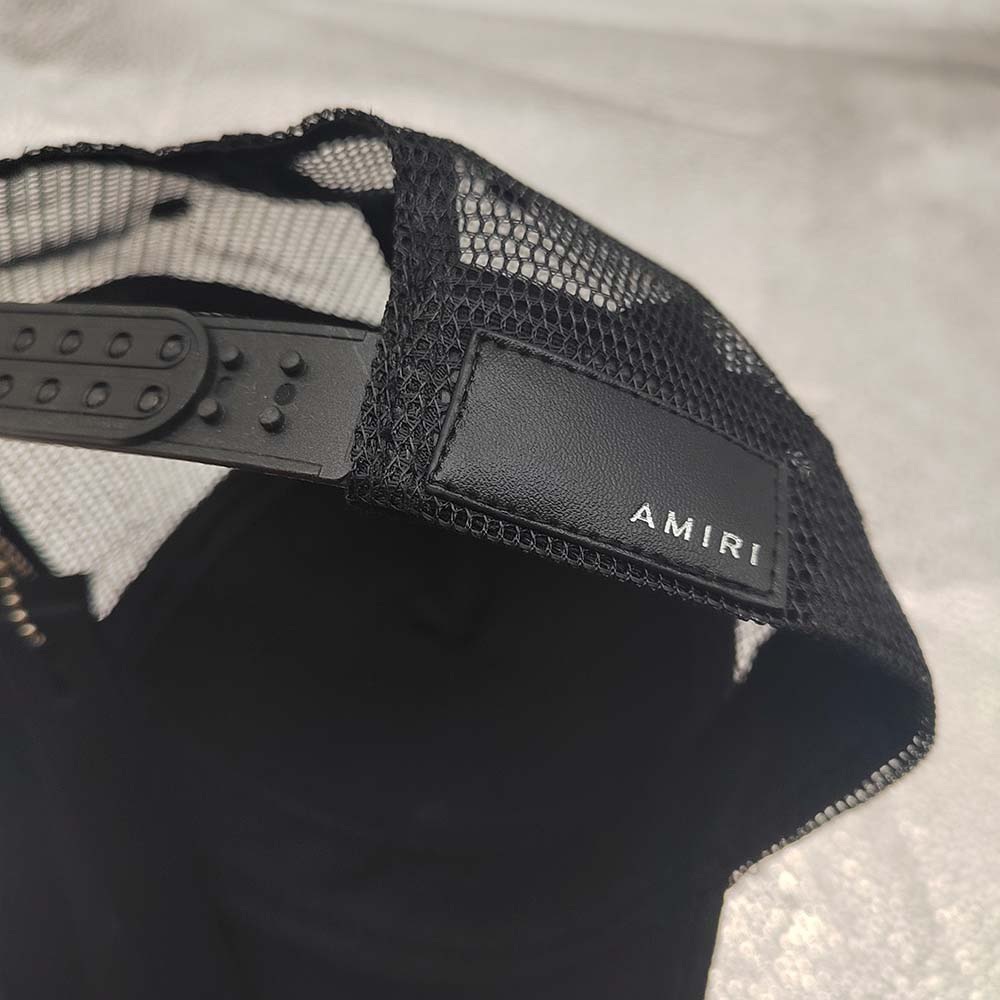 AMIRI White Leather 3 Star Black Trucker Hat - Picture 6 of 8